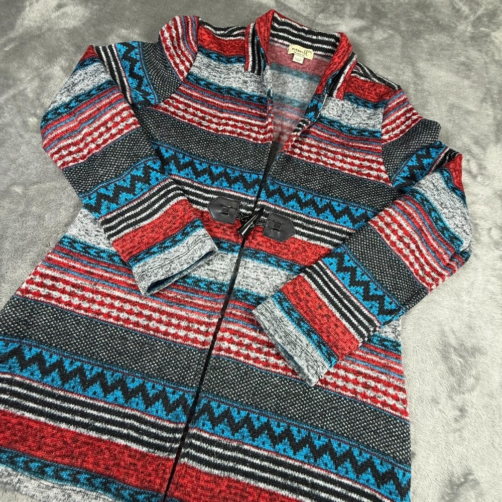 One World "Milea" Open Cardigan Womens PXL MultiColor Aztec Long Sleeve Sweater